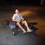 Bill happy after testing the new controller on the Kart
