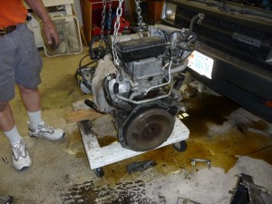 Engine removed from truck