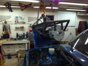 Removing motor & transmission assembly after motor frame is tack welded